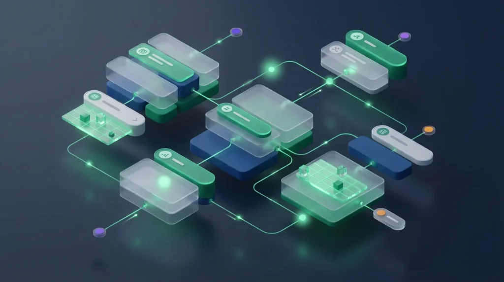 Visual logic builder interface replacing manual formula writing.